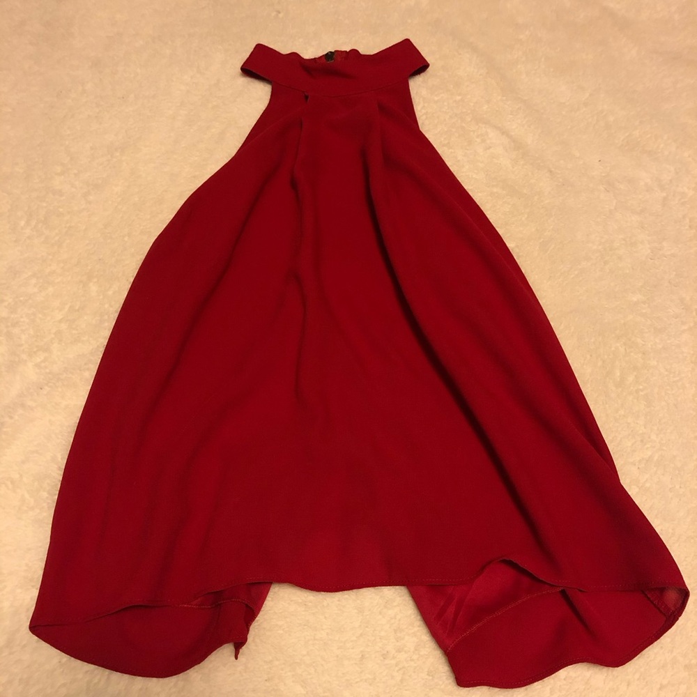 Red high neck tank top